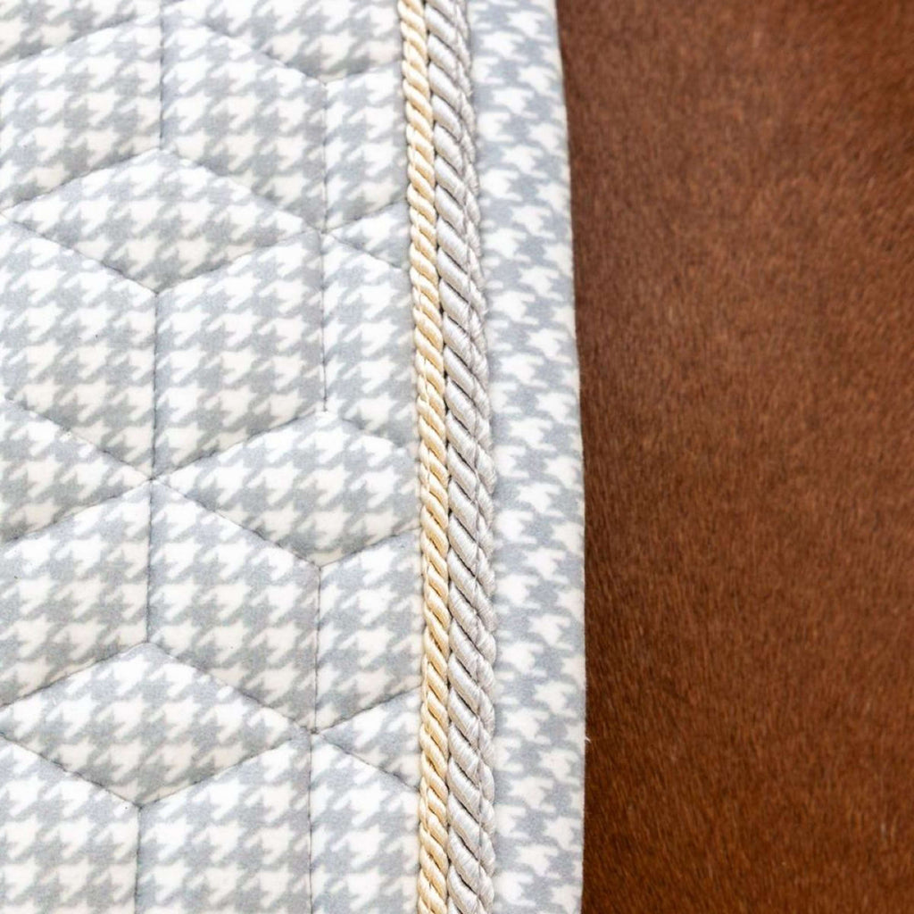 Kentucky Schabracke Velvet Pied de Poule Springen Grau/Weiß
