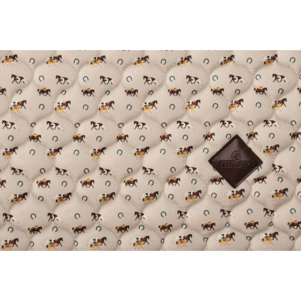 Kentucky Schabracke Velvet Horse Printing Springen Beige