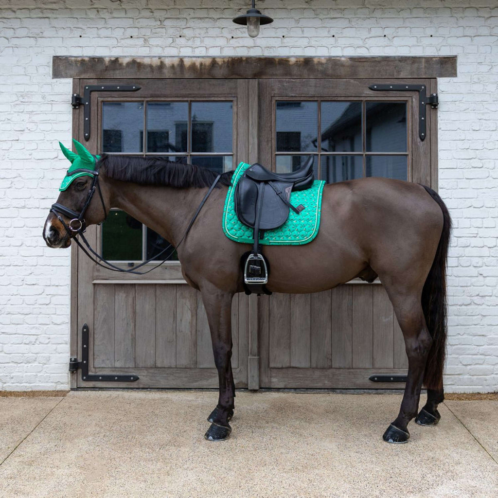 Kentucky Schabracke Velvet Horse Printing Dressur Grün