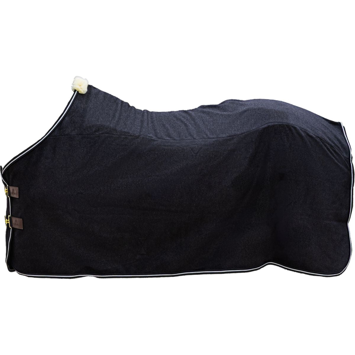 Kentucky Fleecedecke Heavy Melange Schwarz