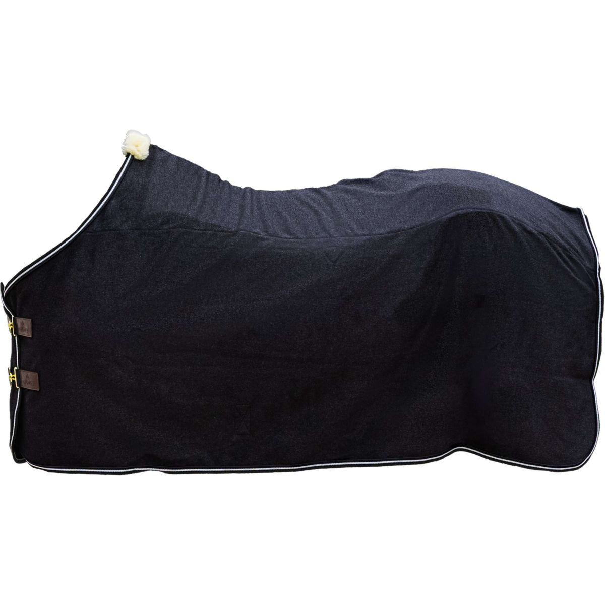 Kentucky Fleecedecke Heavy Melange Schwarz