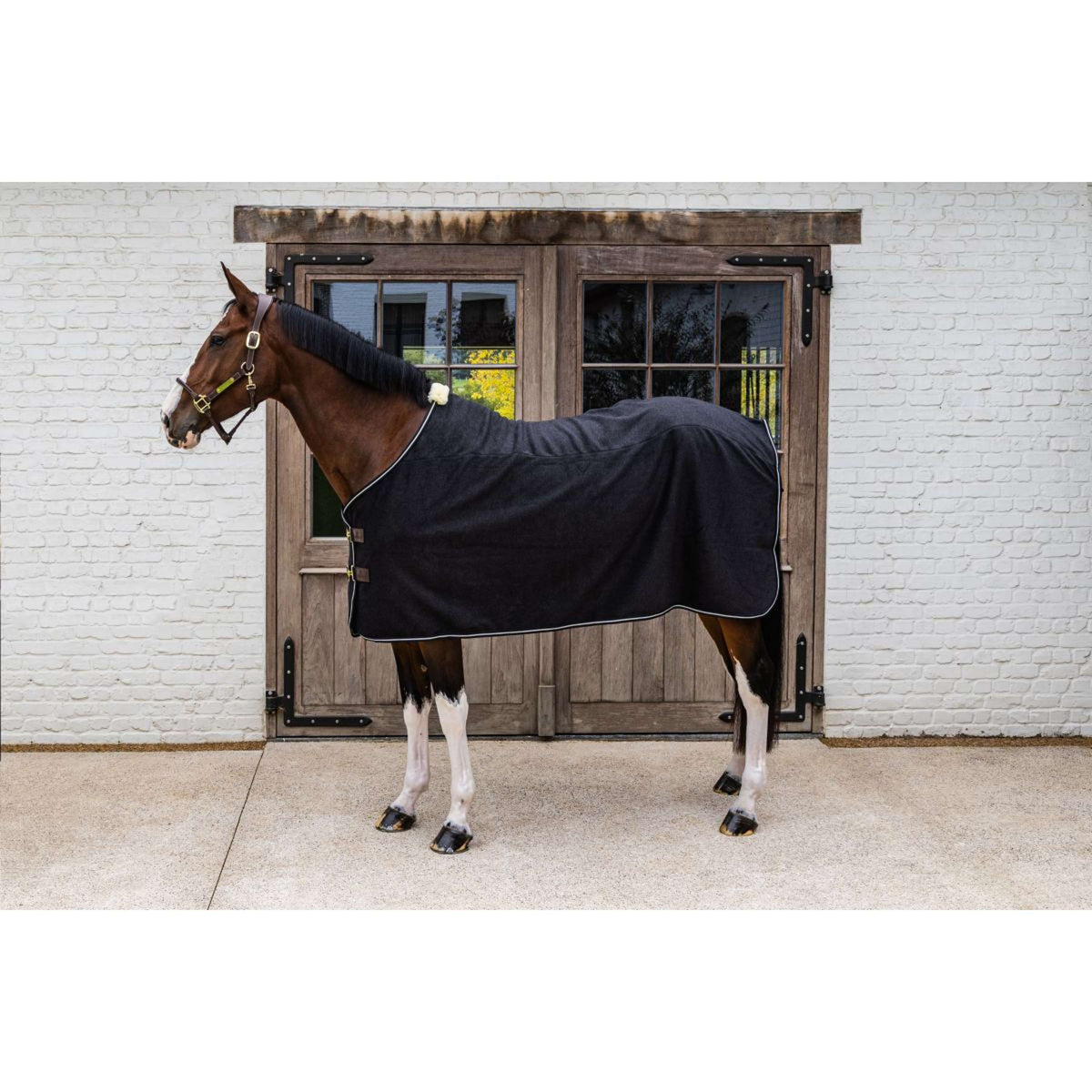 Kentucky Fleecedecke Heavy Melange Schwarz