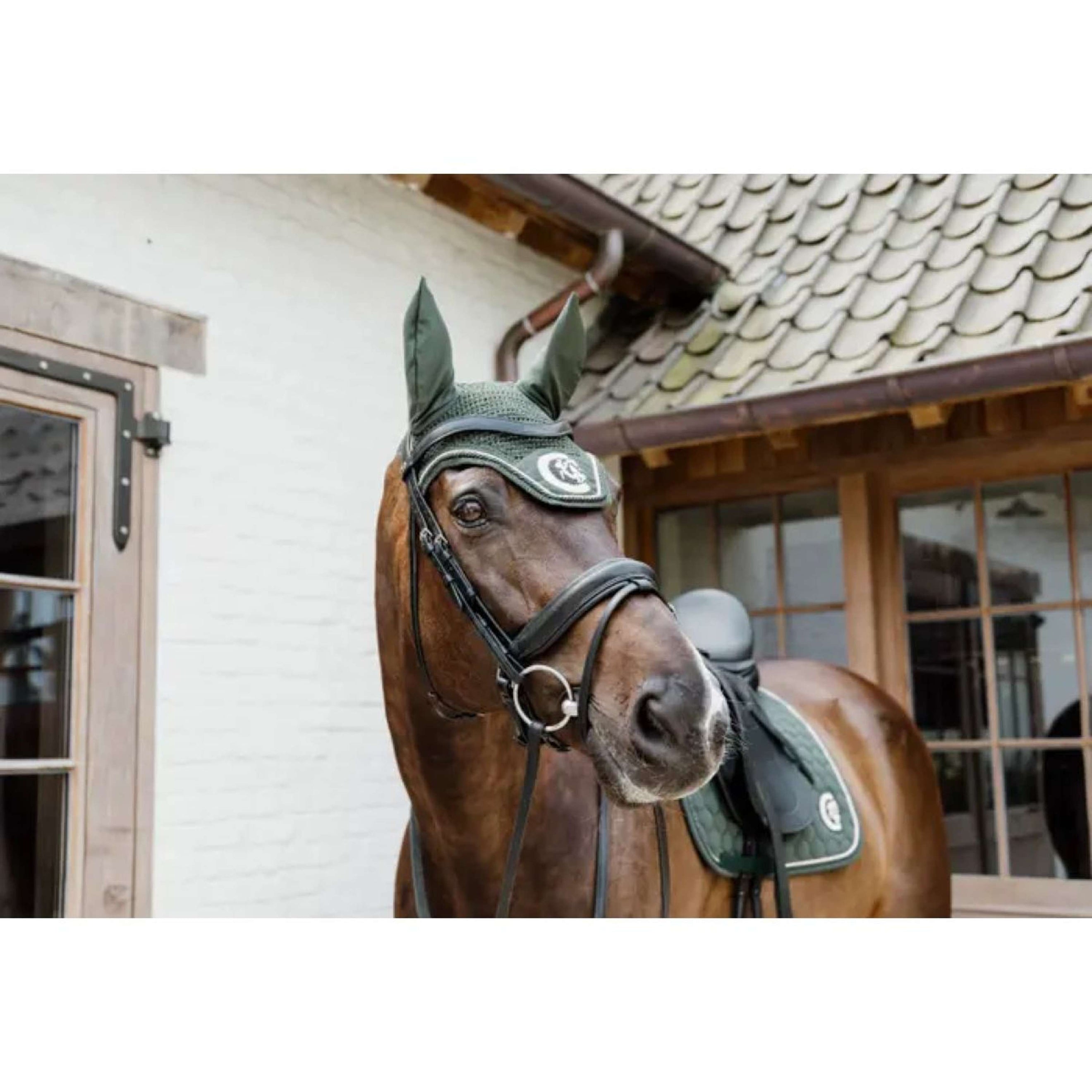 Kentucky Horsewear Fliegenhaube Wellington 3D Logo Pine Green Kentucky Horsewear Fliegenhaube Wellington 3D Logo Pine Green