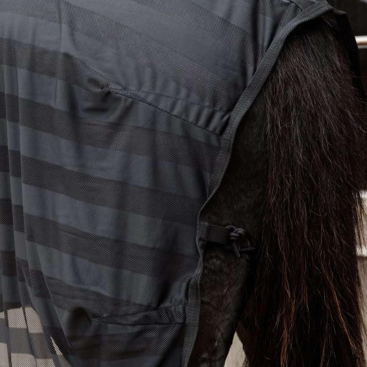 Kentucky Horsewear Fliegendecke Light Striped Mesh Schwarz
