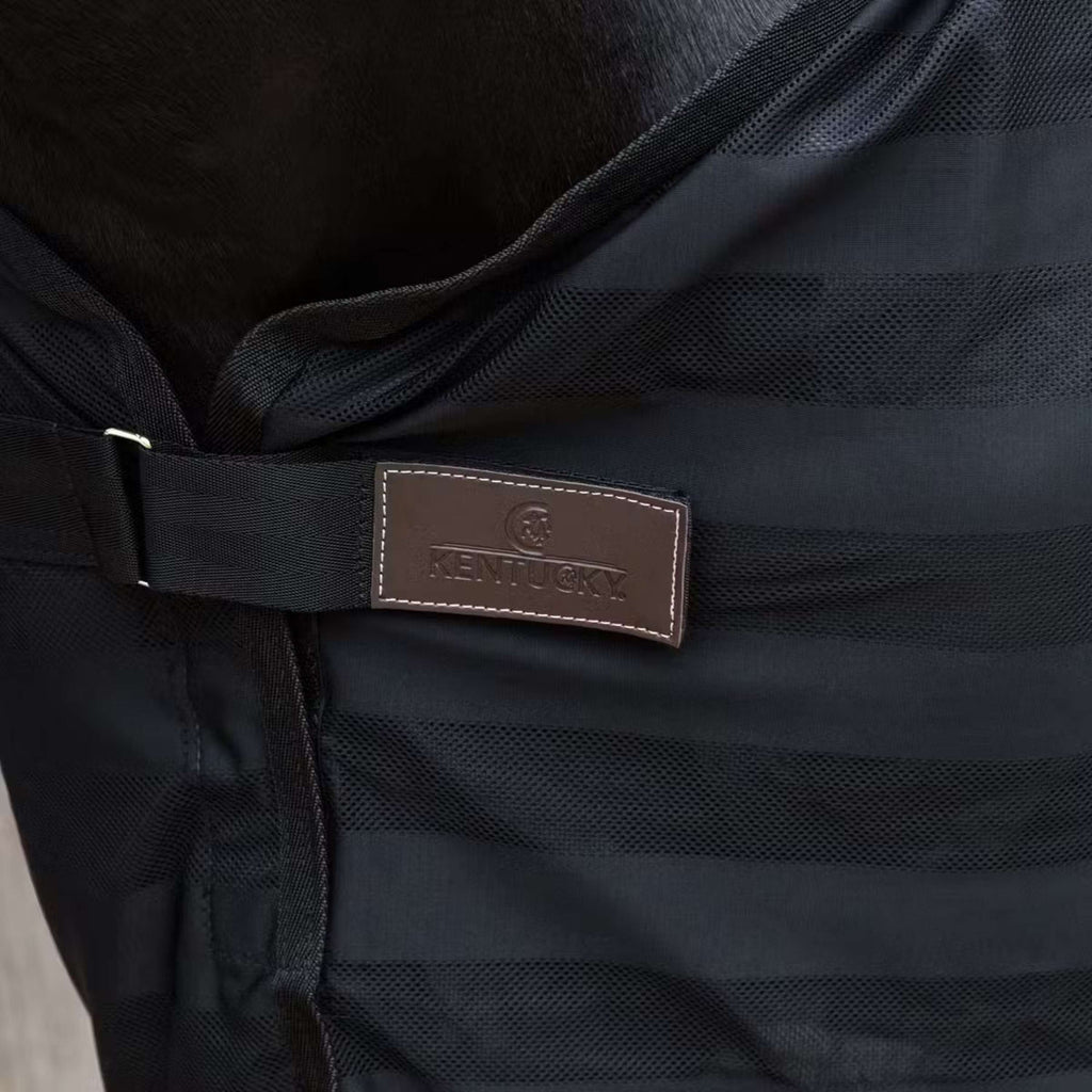 Kentucky Horsewear Fliegendecke Light Striped Mesh Schwarz