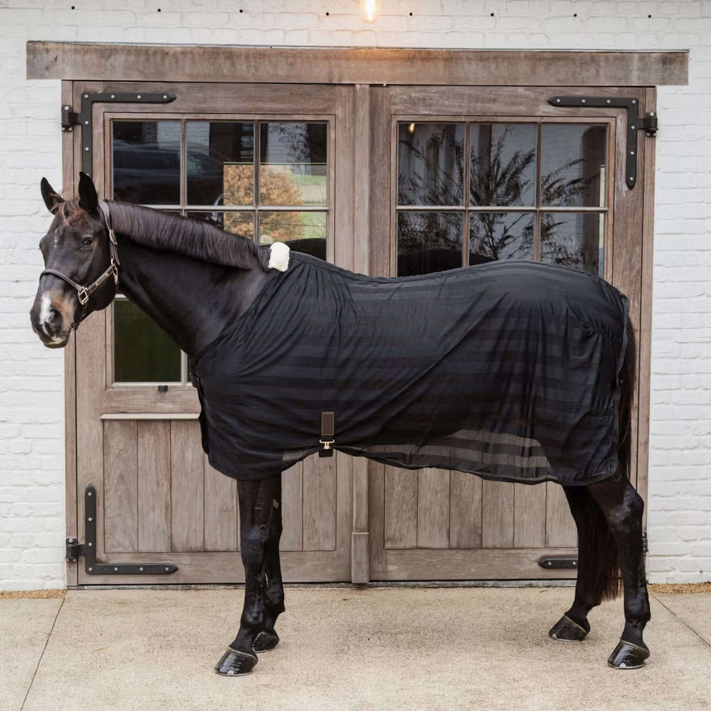 Kentucky Horsewear Fliegendecke Light Striped Mesh Schwarz