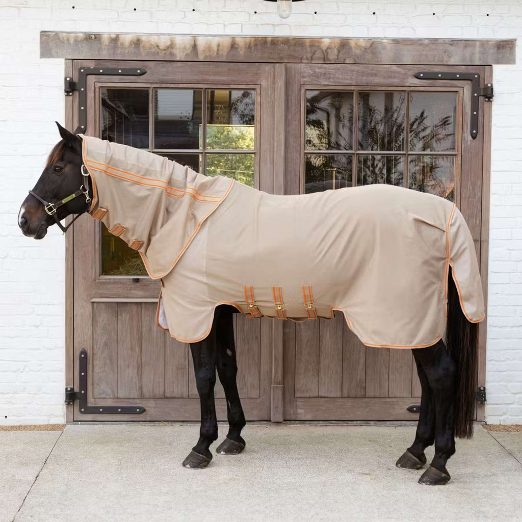 Kentucky Horsewear Fliegendecke Comfort Mesh Beige/Orange