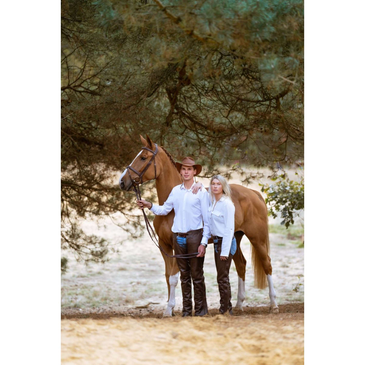 Dyon Lange Chaps aus Leder Standard Braun