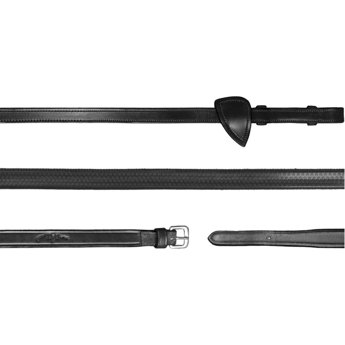 Dyon Zügel New English Collection 1/2 Gummi Schwarz