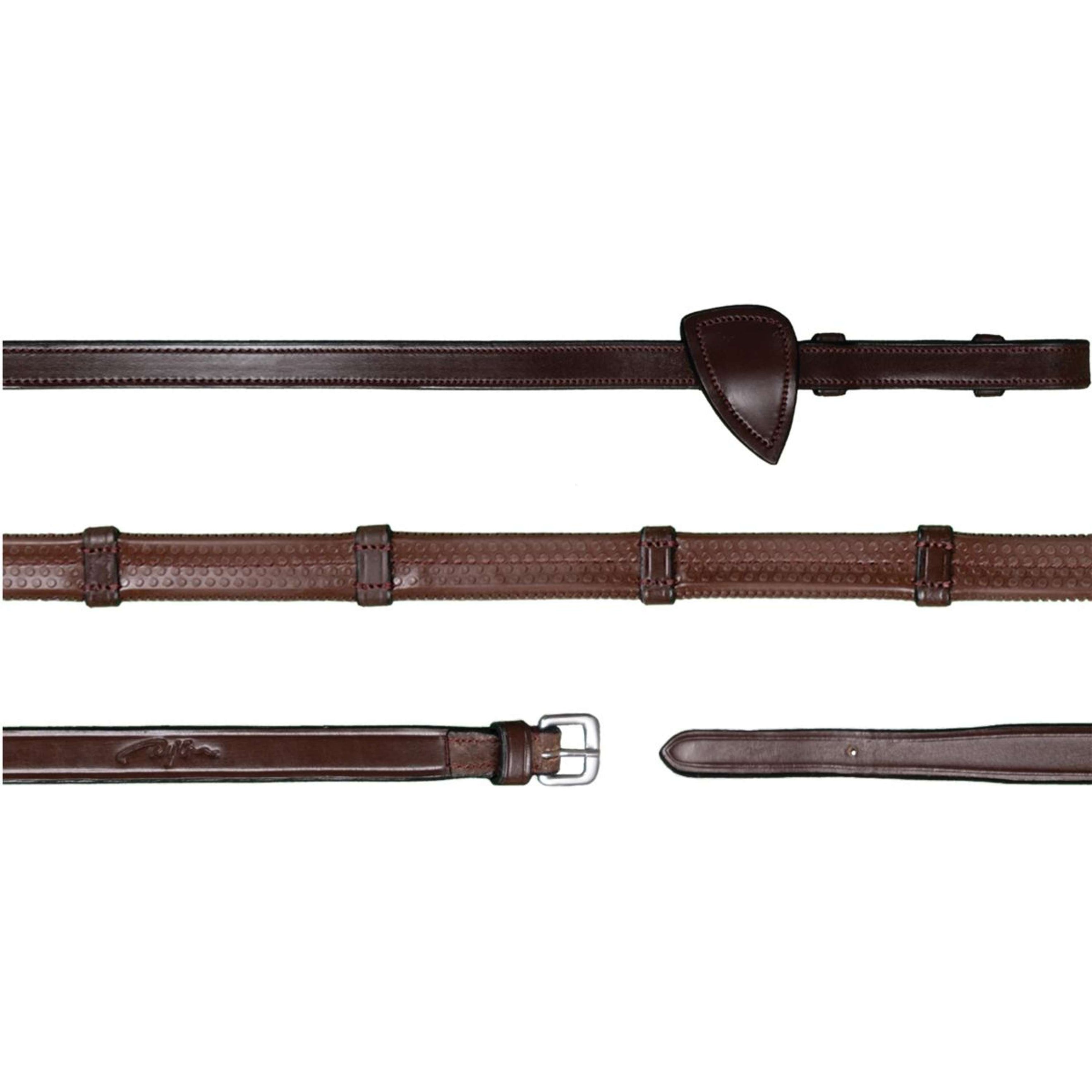 Dyon Zügel 7 Loops New English Collection 1/2 Gummi Braun