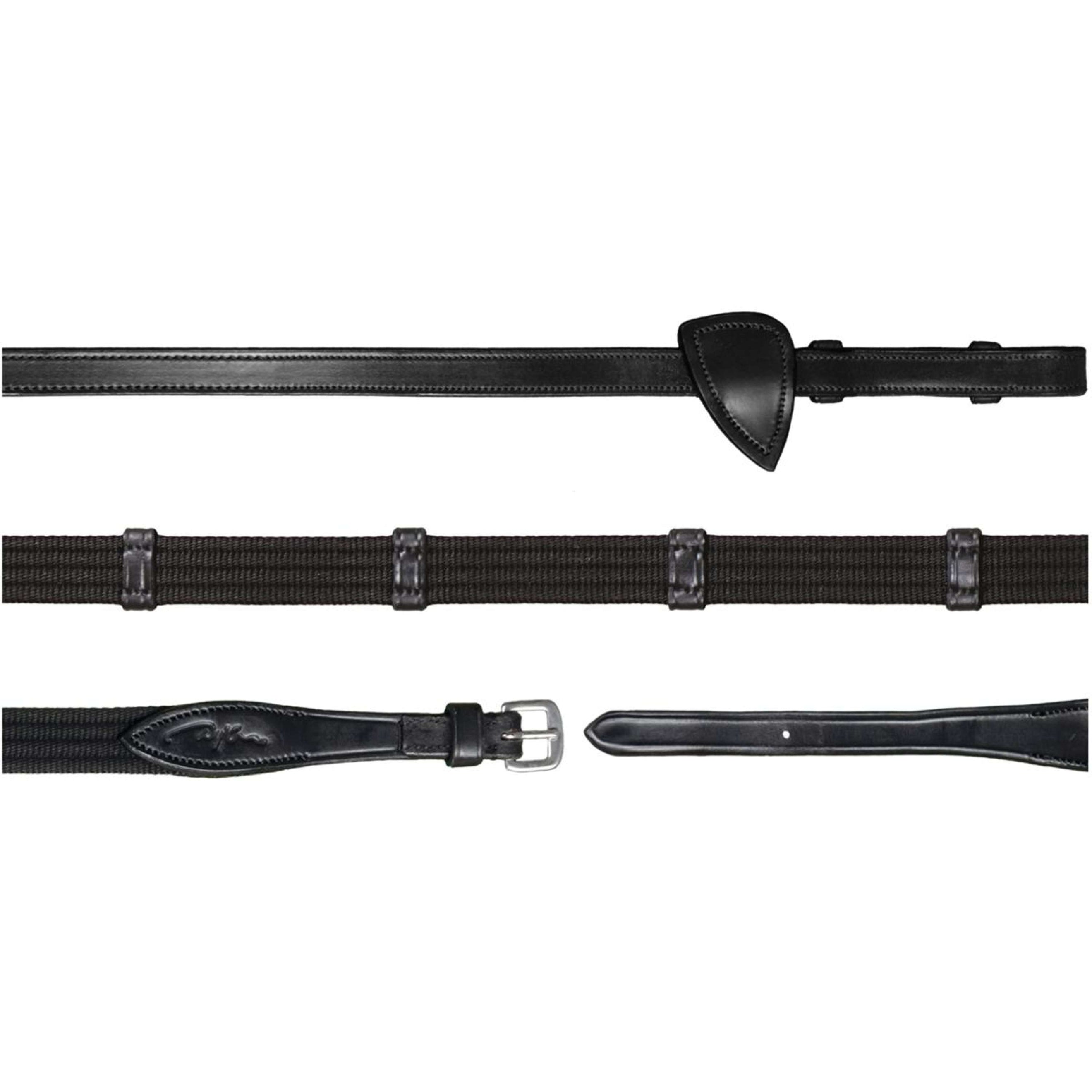 Dyon Zügel 9 Loops New English Collection 5/8 Gummi Schwarz