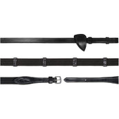 Dyon Zügel 9 Loops New English Collection 5/8 Gummi Schwarz