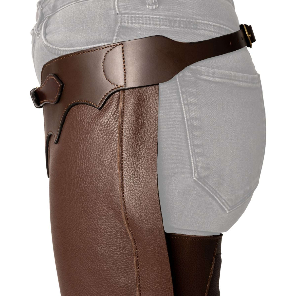 Dyon Lange Chaps aus Leder Standard Braun