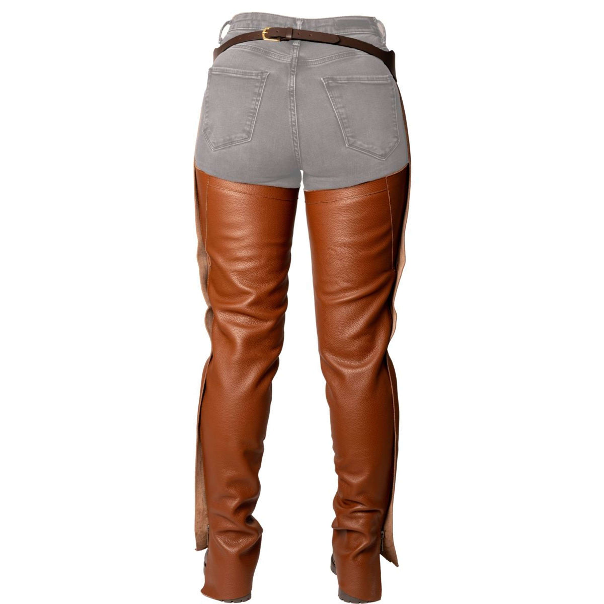 Dyon Lange Chaps aus Leder Standard Cognac
