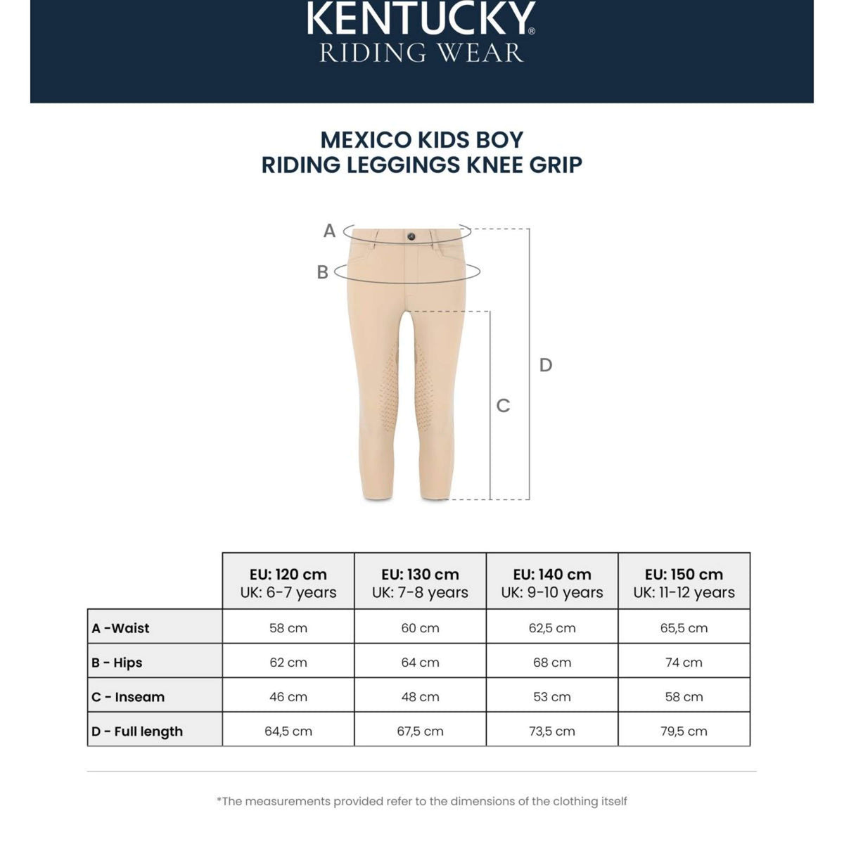 Kentucky Reitleggings Mexico Knee Grip Boys Beige