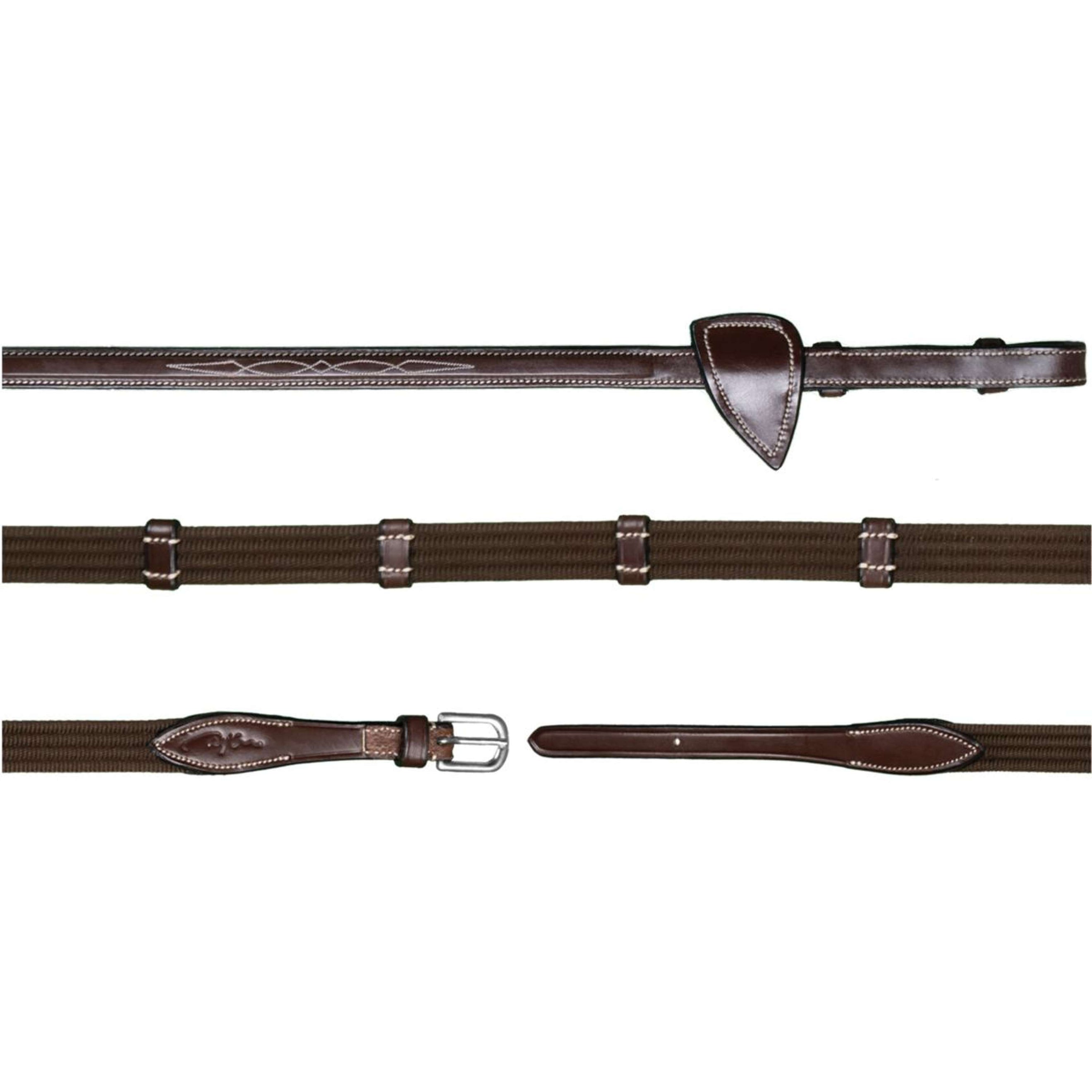 Dyon Zügel 9 Loops US Collection 5/8 Gummi Braun