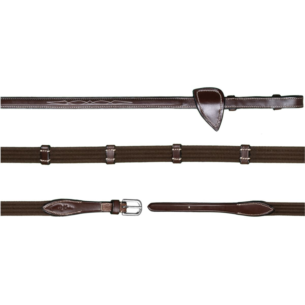 Dyon Zügel 9 Loops US Collection 5/8 Gummi Braun