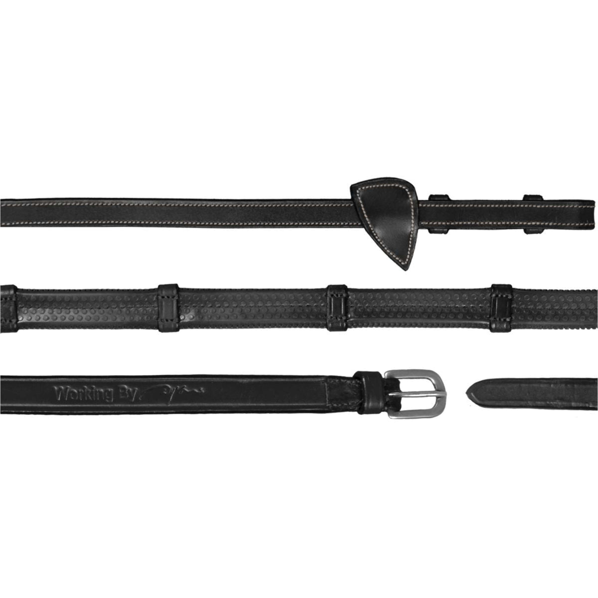 Dyon Zügel 7 Loops Working By Dyon 1/2 Gummi Schwarz