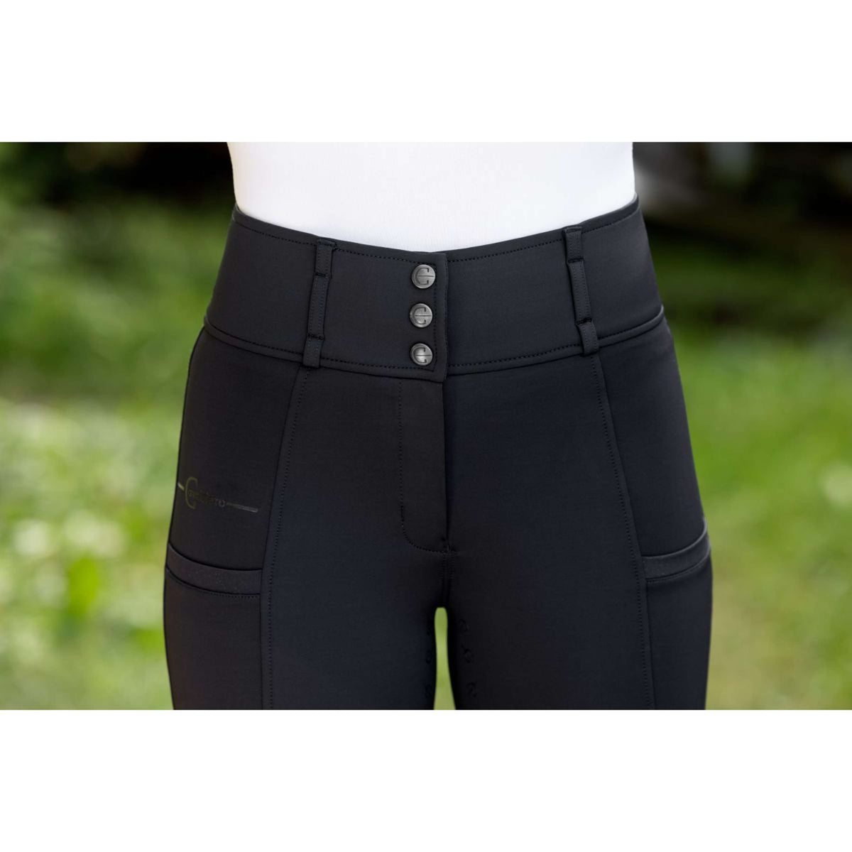 Covalliero Reithose Highwaist Full Grip Schwarz