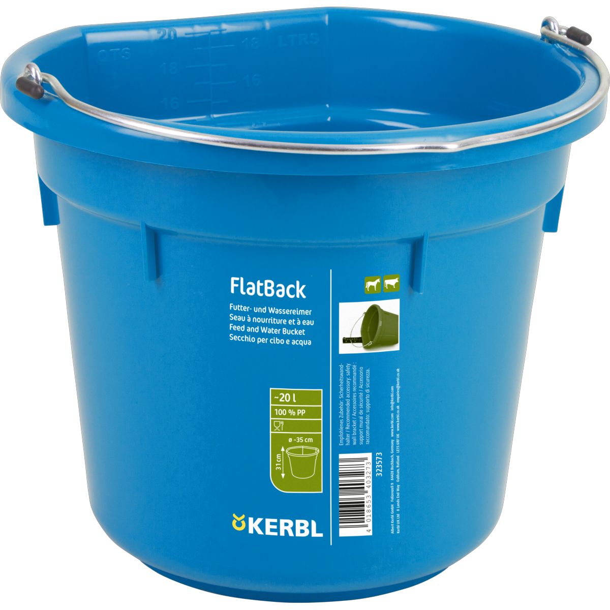 Kerbl Eimer mit flacher Seite Königsblau