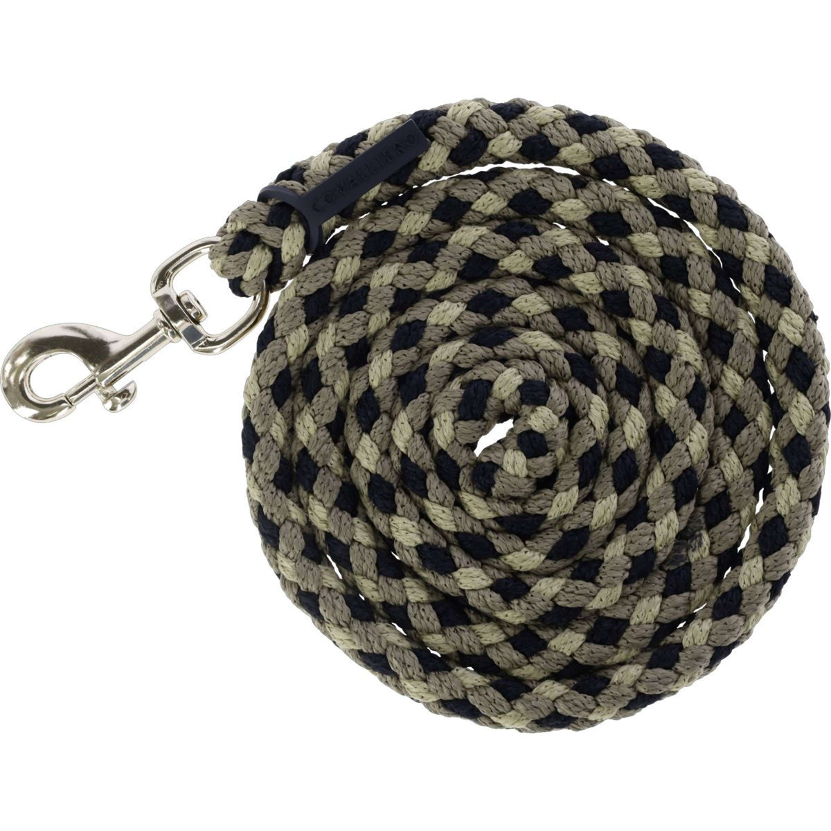 Covalliero Führstrick SS26 mit Karabinerhaken Schwarz/Nuss