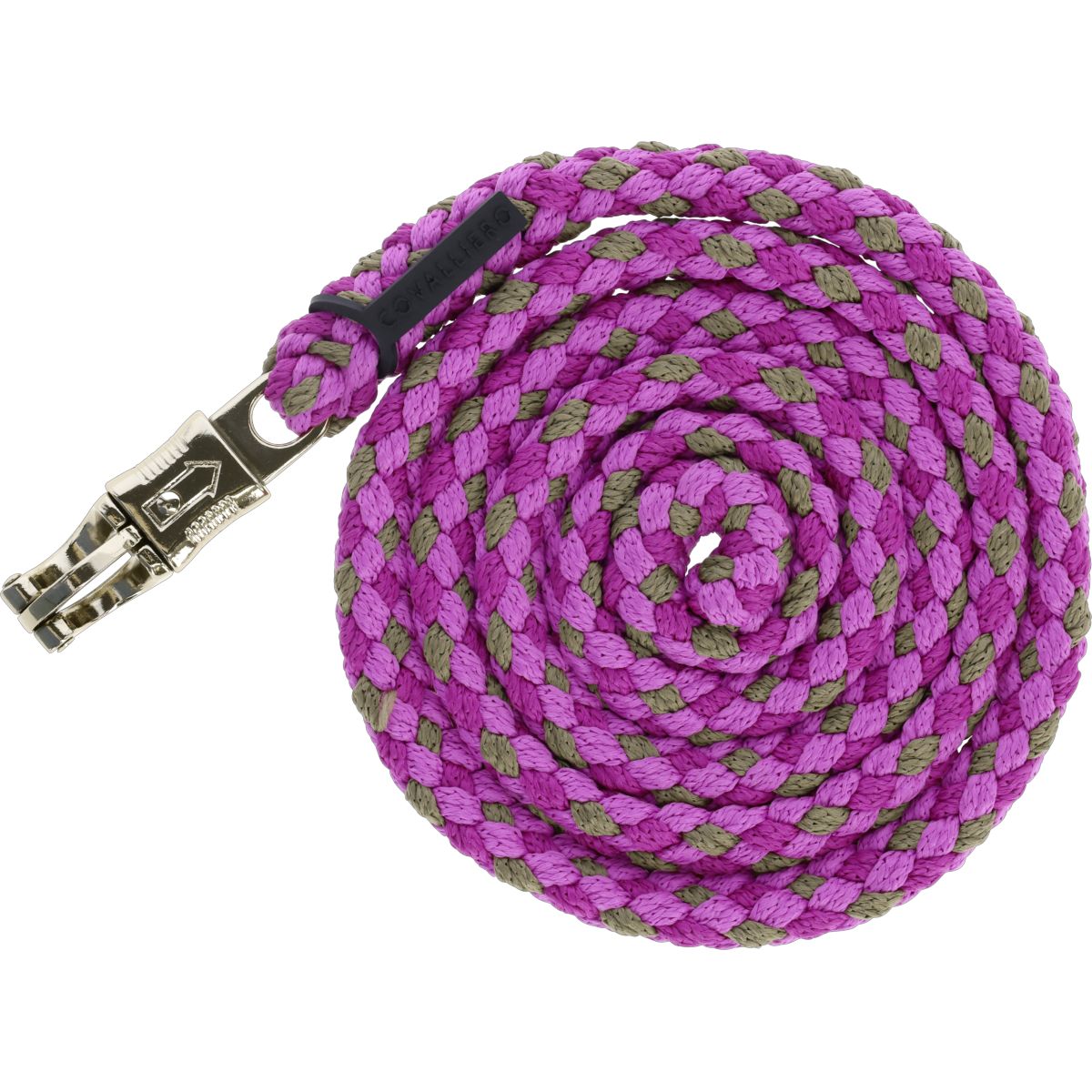 Covalliero Führstrick SS26 mit Panikhaken Light Berry/Nuss