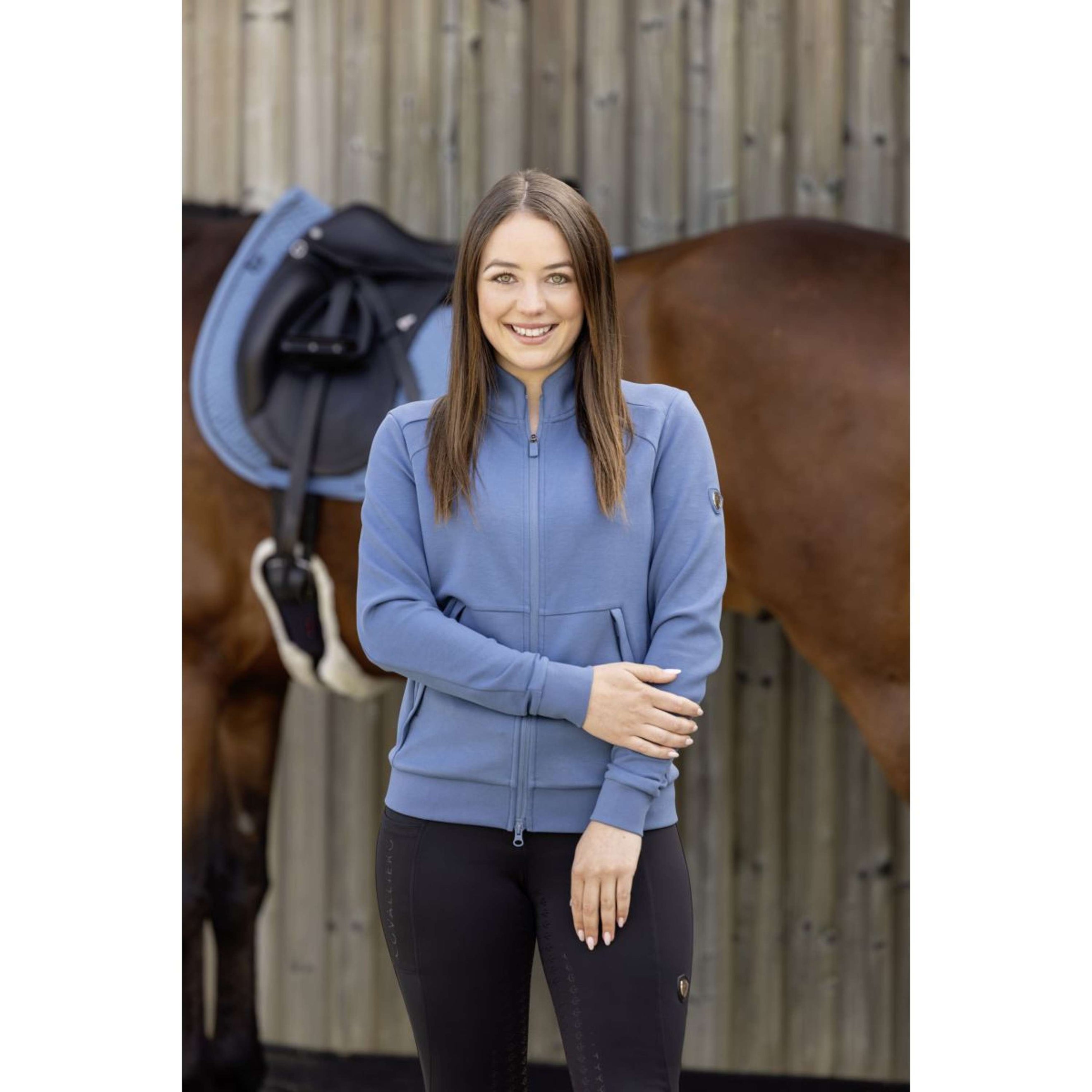 Covalliero Fleecejacke SS26 Damen Smoked Blue Covalliero Fleecejacke SS26 Damen Smoked Blue