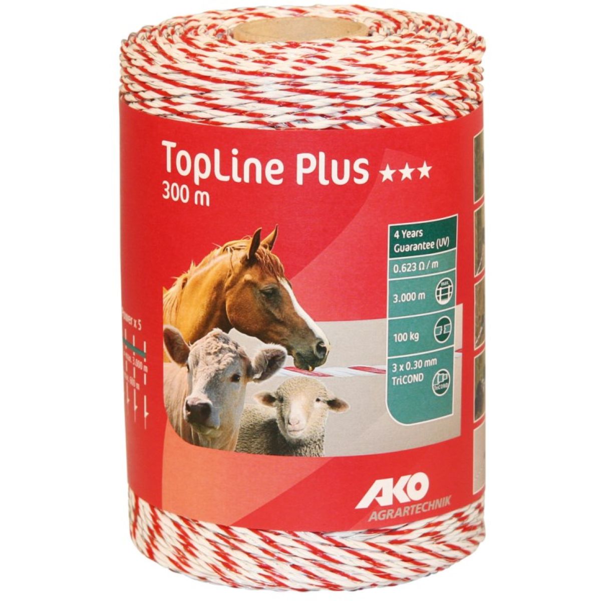 Ako Litze TopLine Plus, Weiß/Rot Weiß/Rot