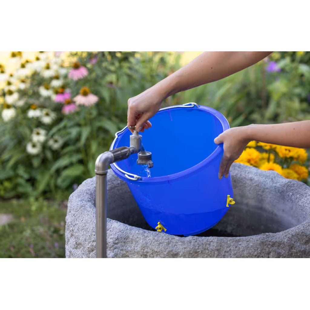Kerbl Geflügel Trinkeimer mit 4 Tränkenippeln Blau