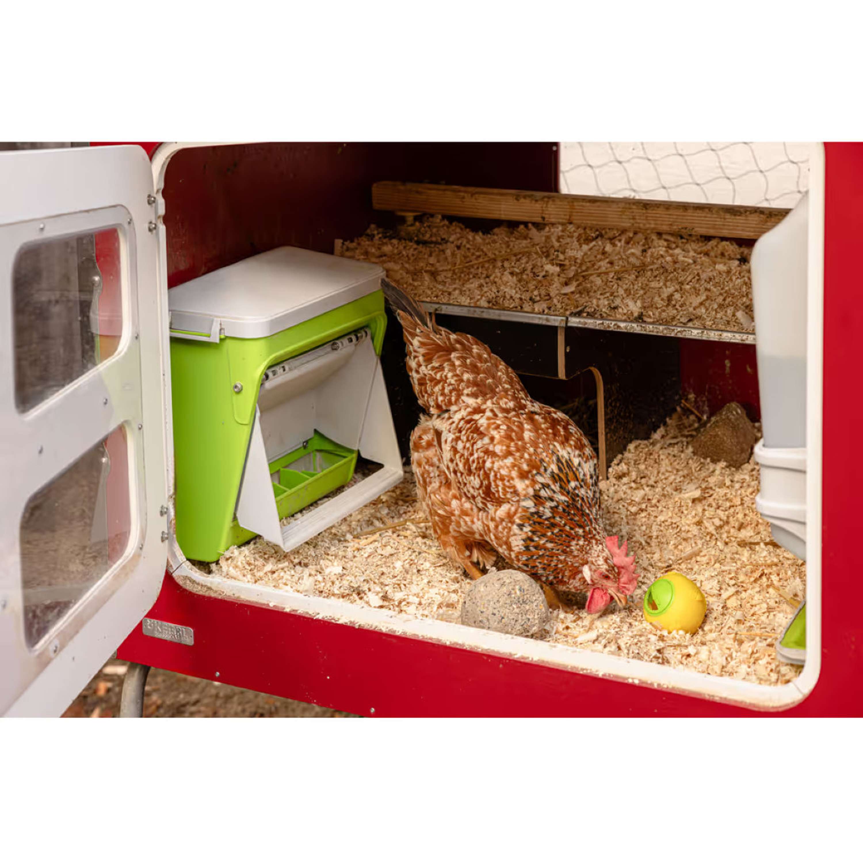 Kerbl Futterautomat mit Schutzklappe Grün