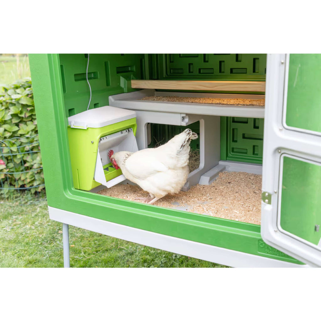 Kerbl Futterautomat mit Schutzklappe Grün