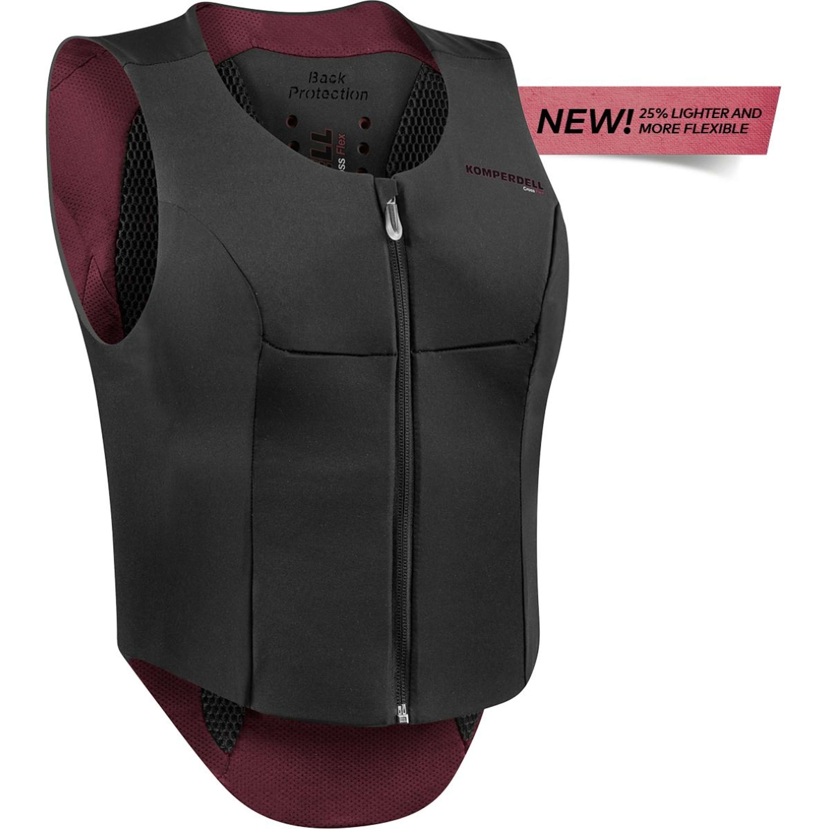 Komperdell Rückenprotector Flexfit Schlank Schwarz/Bordeaux
