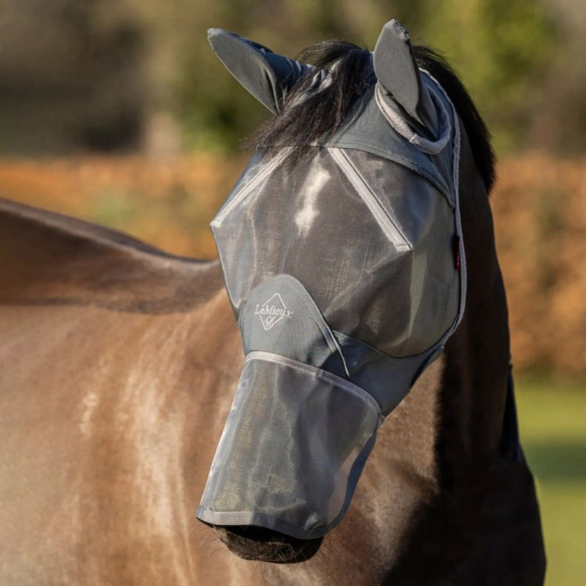 LeMieux Fliegenmaske ArmourShield Pro Full Grau