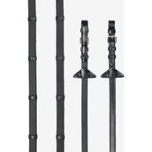 LeMieux Zügel Arika Soft Rubber with Stopper Schwarz/Silber