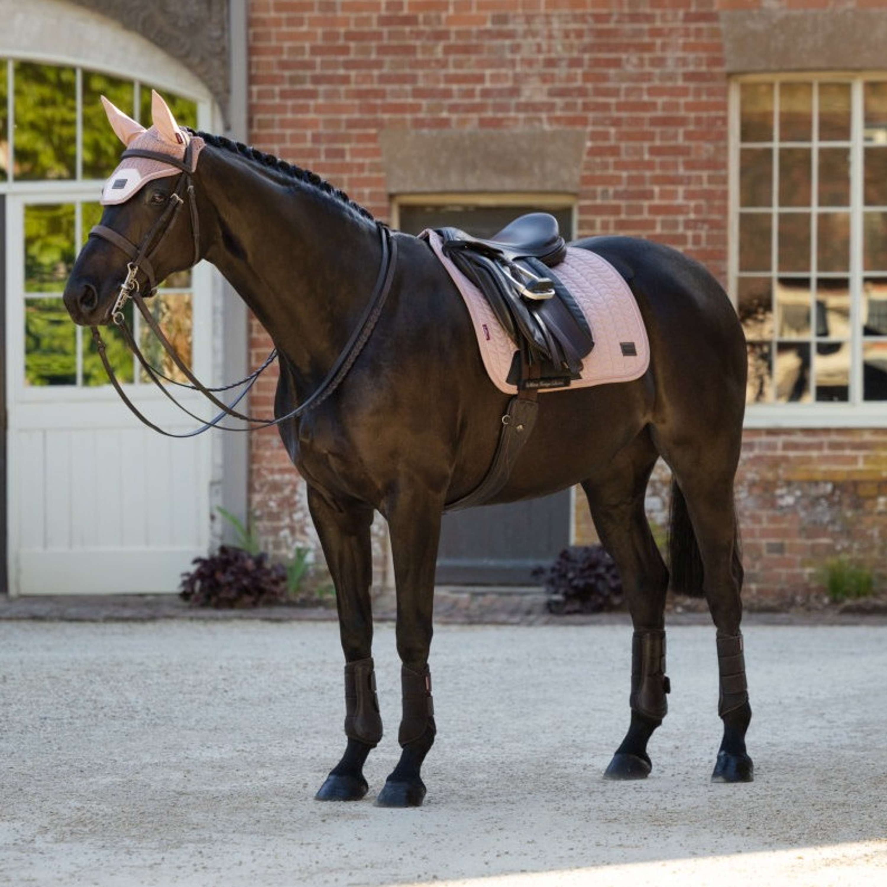 LeMieux Schabracke Heritage Herringbone Square Dressur Wild Rose