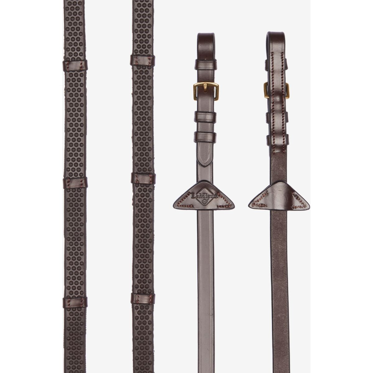 LeMieux Zügel Soft Rubber with Stoppers Havana/Brass