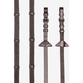 LeMieux Zügel Soft Rubber with Stoppers Havana/Silber