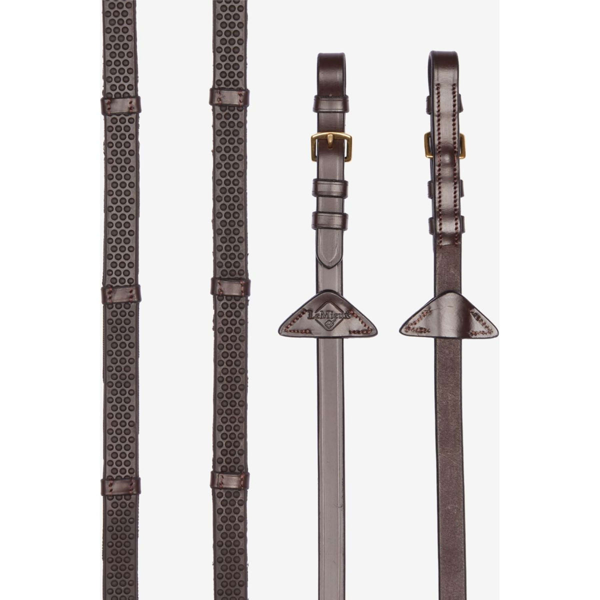 LeMieux Zügel Soft Rubber with Stoppers Havana/Brass