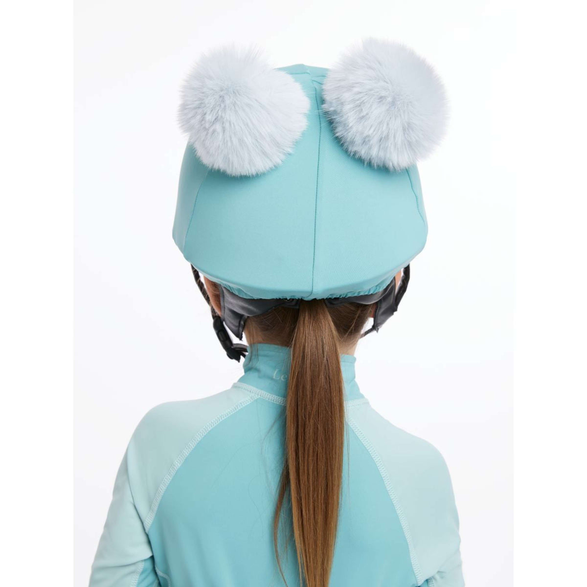 LeMieux Hat Silk Double Pom Kinder Lagoon