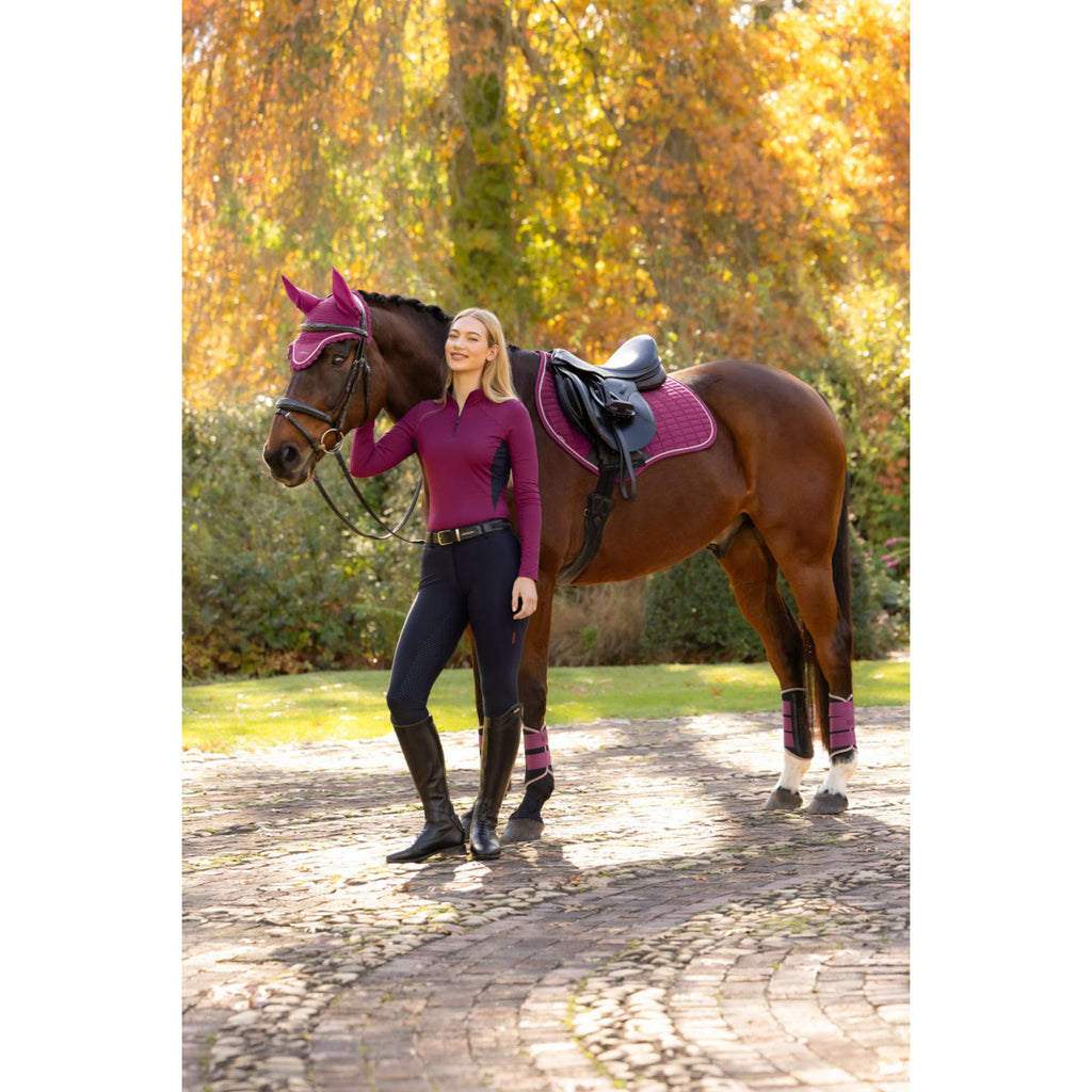 LeMieux Schabracke Suede Close Contact Square Springen Blackberry