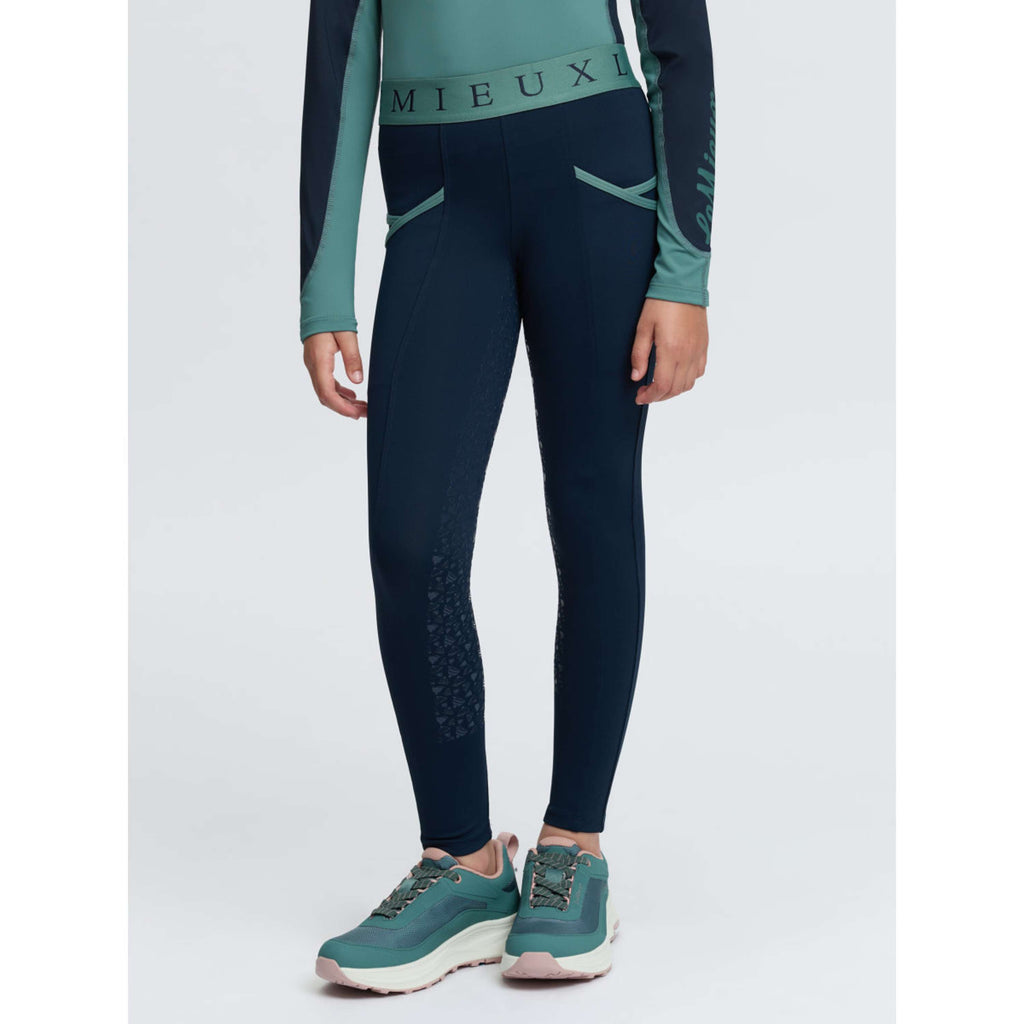 LeMieux Reitleggings Kids Full Grip Navy/Aloe