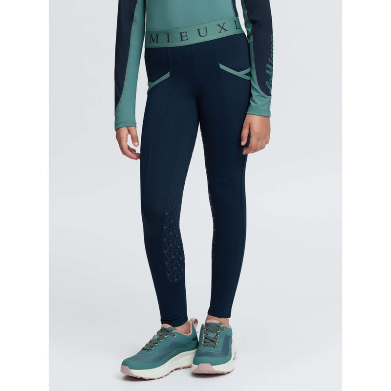 LeMieux Reitleggings Kids Full Grip Navy/Aloe