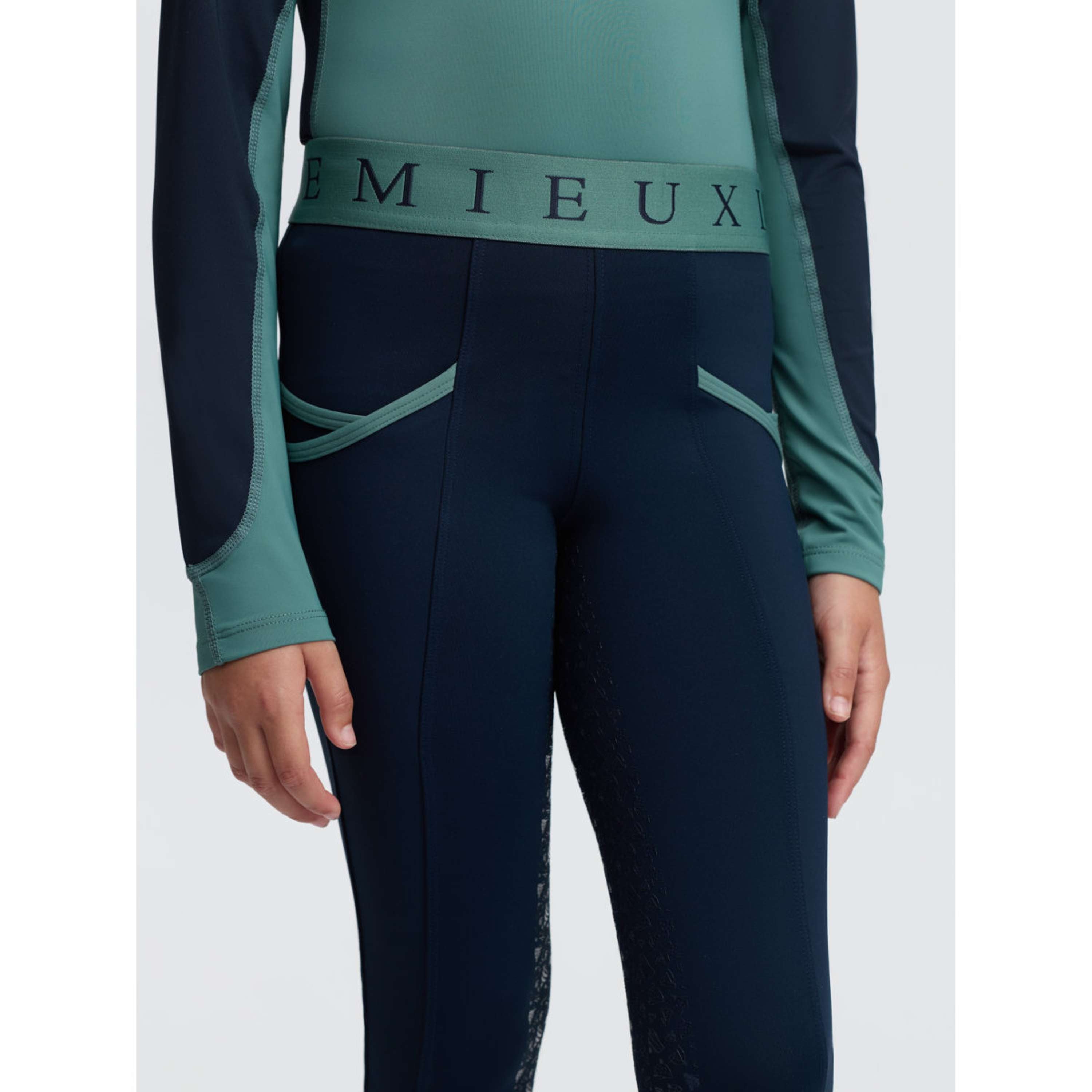 LeMieux Reitleggings Kids Full Grip Navy/Aloe
