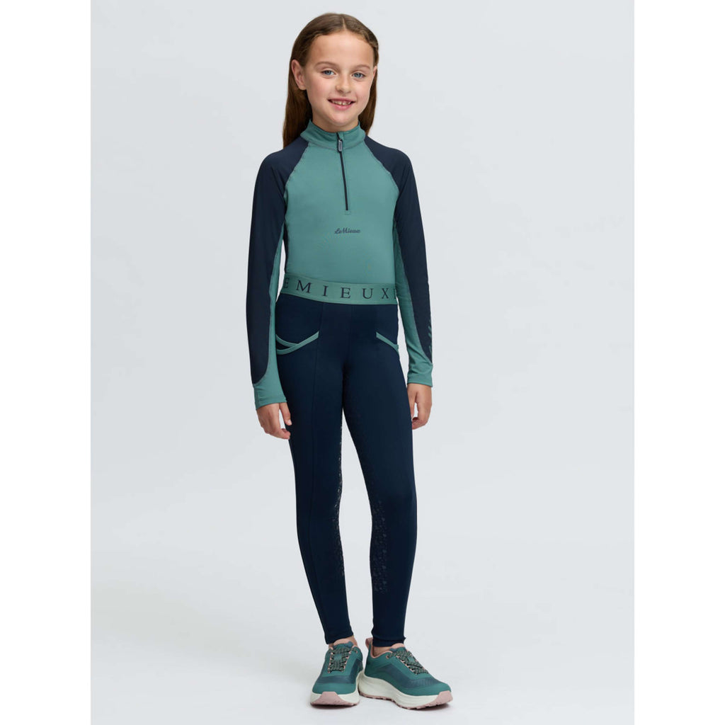 LeMieux Reitleggings Kids Full Grip Navy/Aloe
