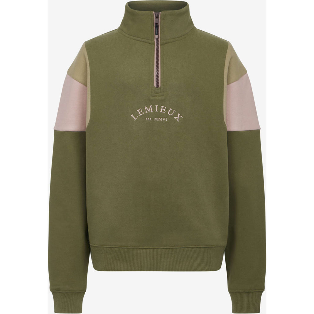 LeMieux Pullover Viola Quarter Zip Kids Willow Green