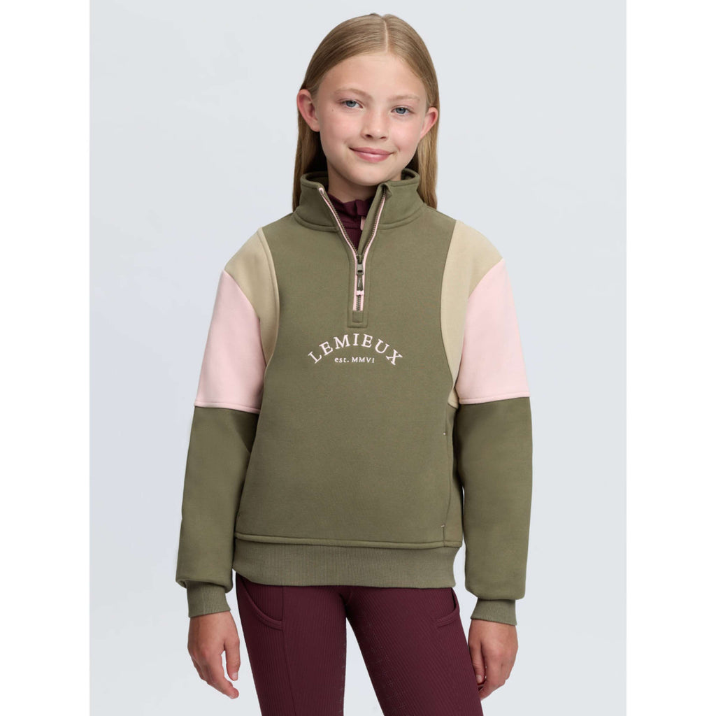 LeMieux Pullover Viola Quarter Zip Kids Willow Green