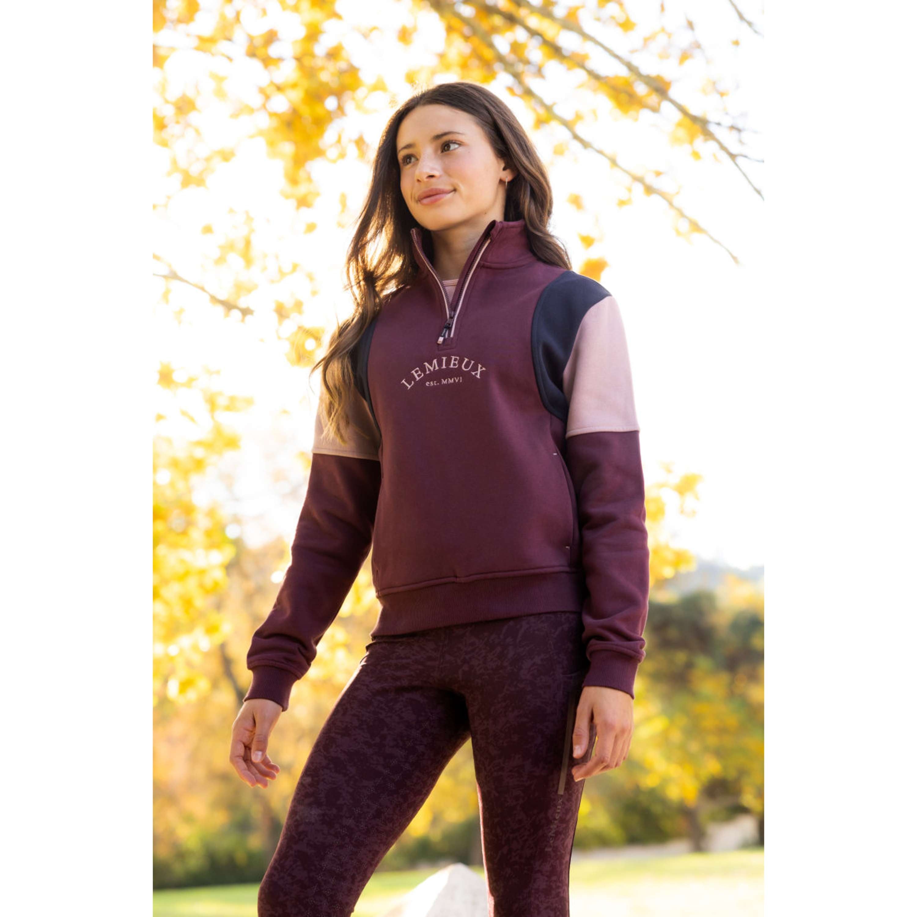 LeMieux Pullover Viola Quarter Zip Kids Bramble