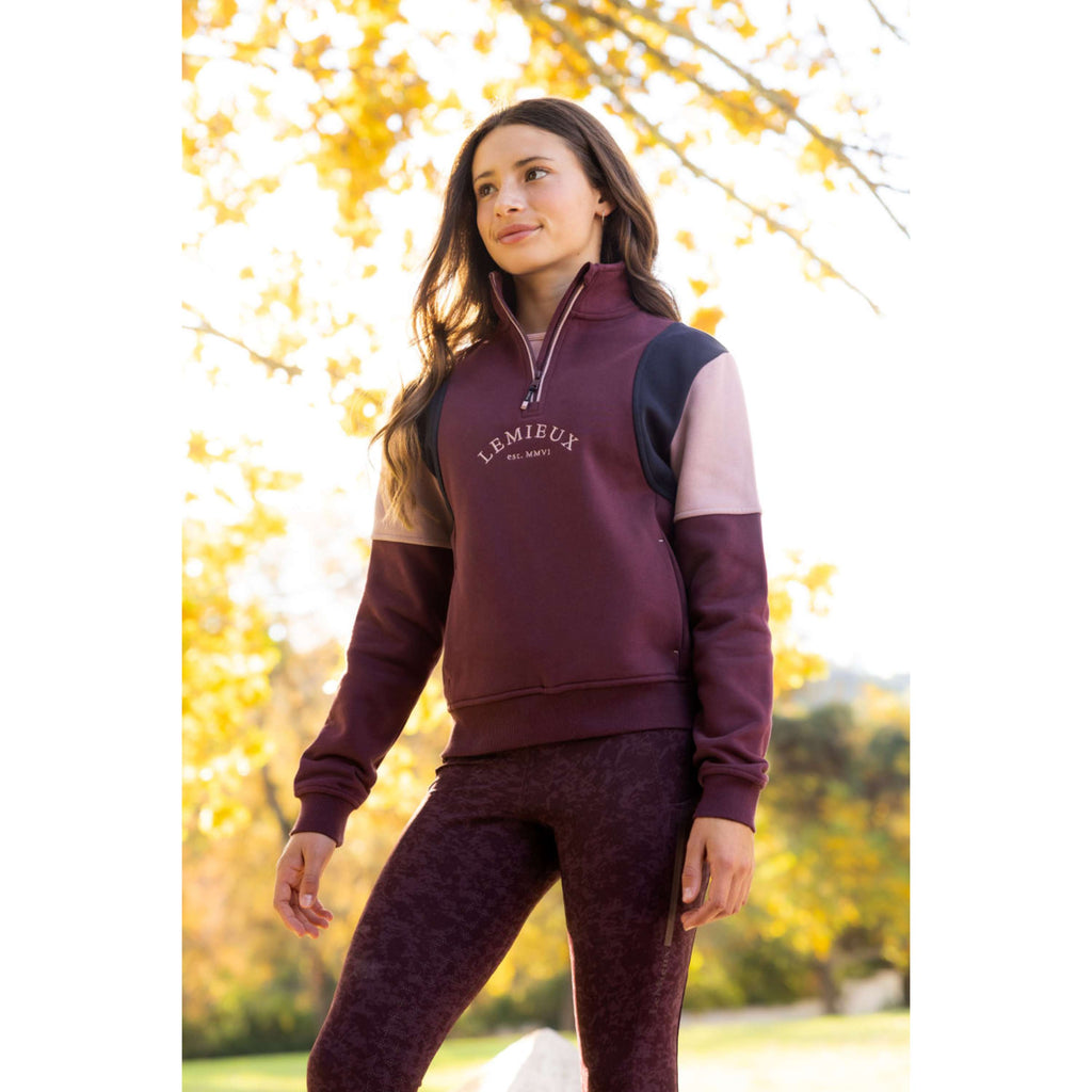 LeMieux Pullover Viola Quarter Zip Kids Bramble