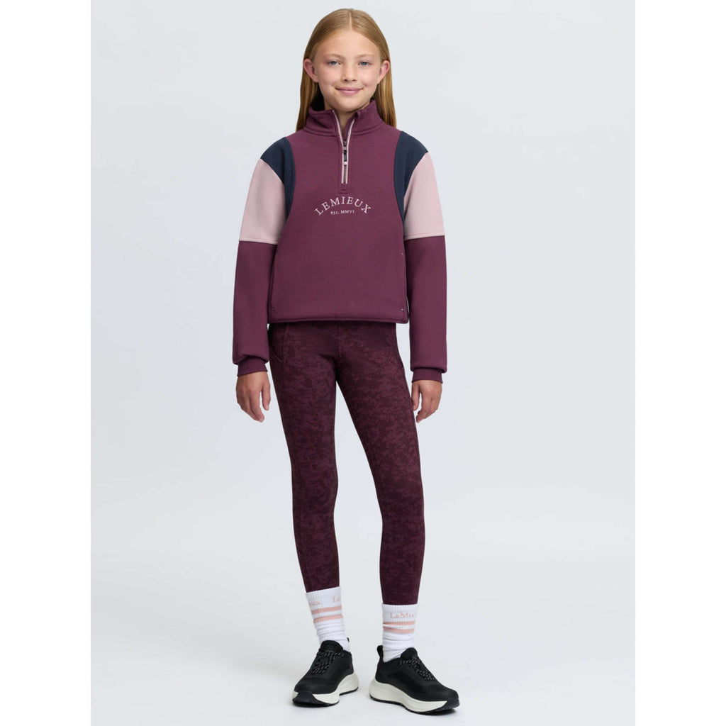 LeMieux Pullover Viola Quarter Zip Kids Bramble