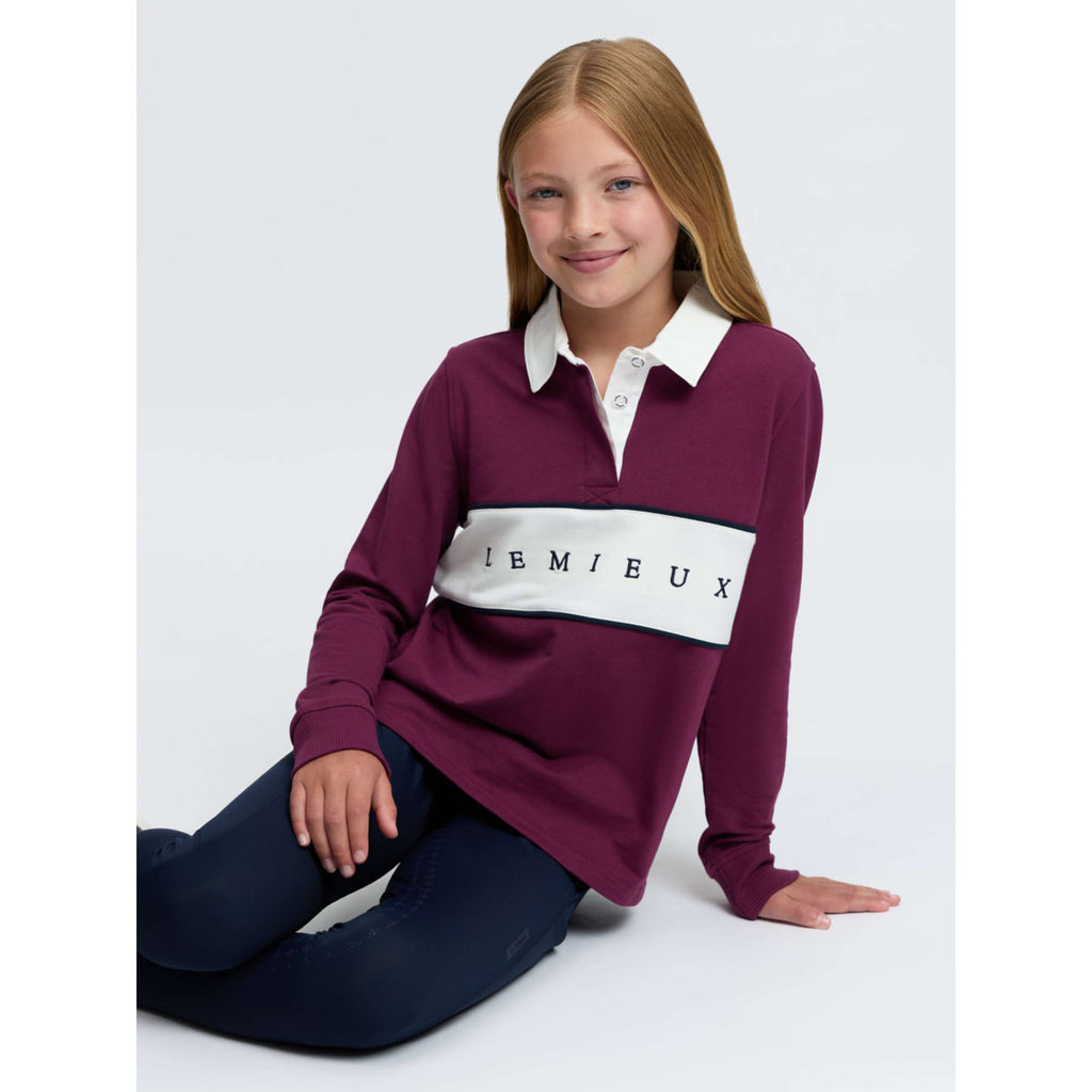 LeMieux Shirt Riley Rugby Kids Lange Ärmel Blackberry